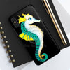 Seahorse Lady Teal Yellow Ink Black Case Mate Tough Phone Cases