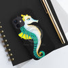 Seahorse Lady Teal Yellow Ink Black Case Mate Tough Phone Cases
