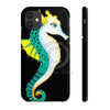 Seahorse Lady Teal Yellow Ink Black Case Mate Tough Phone Cases Iphone 11