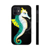 Seahorse Lady Teal Yellow Ink Black Case Mate Tough Phone Cases Iphone 12