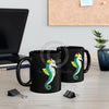 Seahorse Lady Teal Yellow Ink Black Mug 11Oz Mug