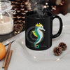 Seahorse Lady Teal Yellow Ink Black Mug 11Oz Mug