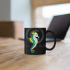 Seahorse Lady Teal Yellow Ink Black Mug 11Oz Mug