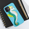 Seahorse Lady Teal Yellow Ink Blue Case Mate Tough Phone Cases