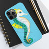 Seahorse Lady Teal Yellow Ink Blue Case Mate Tough Phone Cases
