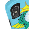 Seahorse Lady Teal Yellow Ink Blue Case Mate Tough Phone Cases