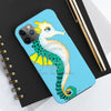 Seahorse Lady Teal Yellow Ink Blue Case Mate Tough Phone Cases