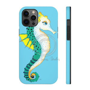 Seahorse Lady Teal Yellow Ink Blue Case Mate Tough Phone Cases Iphone 12 Pro Max