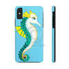 Seahorse Lady Teal Yellow Ink Blue Case Mate Tough Phone Cases Iphone X