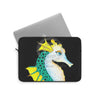 Seahorse Lady Teal Yellow Ink Laptop Sleeve