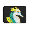 Seahorse Lady Teal Yellow Ink Laptop Sleeve 15