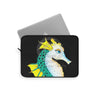 Seahorse Lady Teal Yellow Ink Laptop Sleeve