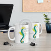 Seahorse Lady Teal Yellow Ink Mug 11Oz
