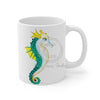 Seahorse Lady Teal Yellow Ink Mug 11Oz