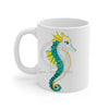 Seahorse Lady Teal Yellow Ink Mug 11Oz