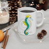 Seahorse Lady Teal Yellow Ink Mug 11Oz