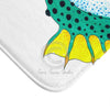 Seahorse Lady Teal Yellow Ink White Bath Mat Home Decor