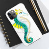 Seahorse Lady Teal Yellow Ink White Case Mate Tough Phone Cases