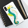 Seahorse Lady Teal Yellow Ink White Case Mate Tough Phone Cases