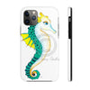 Seahorse Lady Teal Yellow Ink White Case Mate Tough Phone Cases Iphone 11 Pro