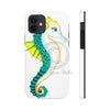 Seahorse Lady Teal Yellow Ink White Case Mate Tough Phone Cases Iphone 12