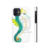 Seahorse Lady Teal Yellow Ink White Case Mate Tough Phone Cases Iphone 12 Mini