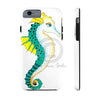 Seahorse Lady Teal Yellow Ink White Case Mate Tough Phone Cases Iphone 6/6S