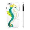 Seahorse Lady Teal Yellow Ink White Case Mate Tough Phone Cases Iphone 6/6S Plus