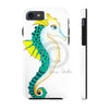 Seahorse Lady Teal Yellow Ink White Case Mate Tough Phone Cases Iphone 7 8