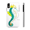 Seahorse Lady Teal Yellow Ink White Case Mate Tough Phone Cases Iphone Xr