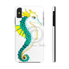 Seahorse Lady Teal Yellow Ink White Case Mate Tough Phone Cases Iphone Xs Max