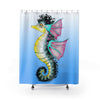 Seahorse Large Fins Watercolor Art Shower Curtain 71X74 Home Decor