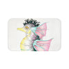 Seahorse Large Fins Watercolor Original Art Bath Mat 34X21 Home Decor