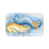 Seahorse Love Orange Blue Watercolor Art Bath Mat 34 × 21 Home Decor