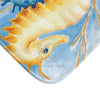 Seahorse Love Orange Blue Watercolor Art Bath Mat Home Decor