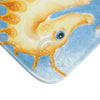 Seahorse Love Orange Blue Watercolor Art Bath Mat Home Decor