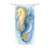 Seahorse Love Orange Blue Watercolor Art Polycotton Towel 36 × 72 Home Decor