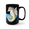 Seahorse Magic Ink Black Mug 15 Oz