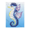 Seahorse On Blue Stained Glass Watercolor Art Velveteen Plush Blanket 30 × 40 All Over Prints