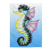 Seahorse On Blue Watercolor Art Velveteen Plush Blanket 30 × 40 All Over Prints