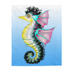 Seahorse On Blue Watercolor Art Velveteen Plush Blanket 50 × 60 All Over Prints