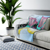 Seahorse On Blue Watercolor Art Velveteen Plush Blanket All Over Prints