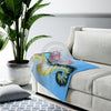 Seahorse On Blue Watercolor Art Velveteen Plush Blanket All Over Prints