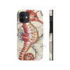 Seahorse Red Vintage Map Case Mate Tough Phone Cases Iphone 12 Mini