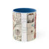Seahorse Red Vintage Map Nautical Accent Coffee Mug 11Oz Blue /