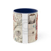 Seahorse Red Vintage Map Nautical Accent Coffee Mug 11Oz Navy /