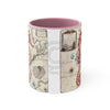 Seahorse Red Vintage Map Nautical Accent Coffee Mug 11Oz Pink /