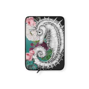 Seahorse Roses Aqua Ink Laptop Sleeve 15