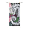 Seahorse Roses Grey Ink Polycotton Towel 30X60 Home Decor