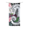Seahorse Roses Grey Ink Polycotton Towel 36X72 Home Decor